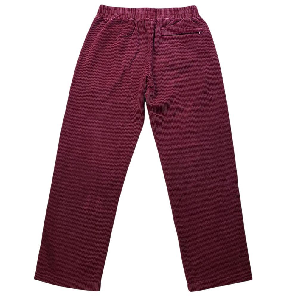 Krooked Skateboarding Pants Mens Small Burgundy Corduroy Straight Leg Eyes Logo - Picture 8 of 10
